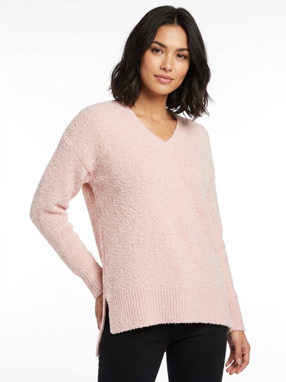 Super Cozy Sanctuary Blush V-Neck Sweater